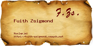 Fuith Zsigmond névjegykártya
